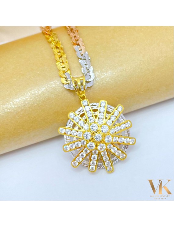 Mề đay xi 3 màu vàng 18k 1KK002447