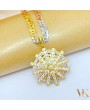 Mề đay xi 3 màu vàng 18k 1KK002447