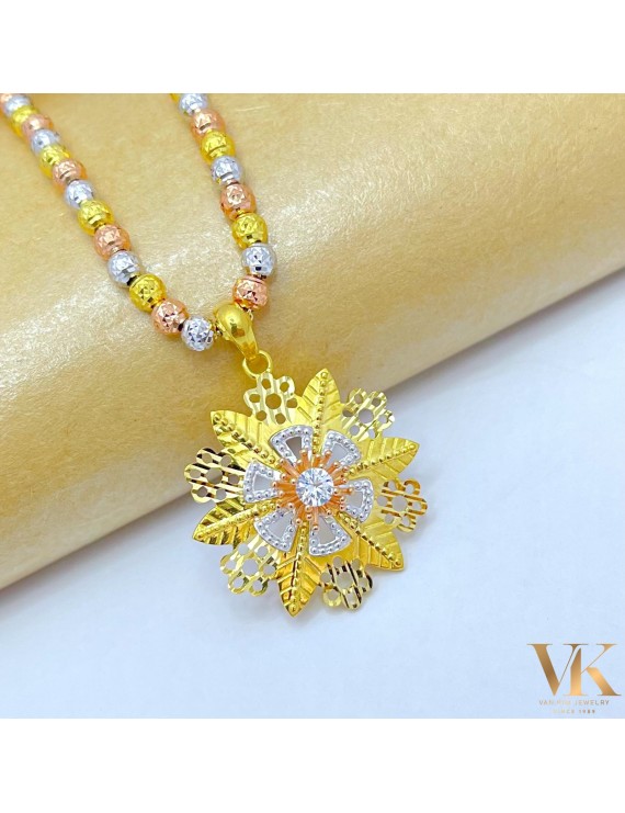 Mề đay xi 3 màu vàng 18k 1KK002445