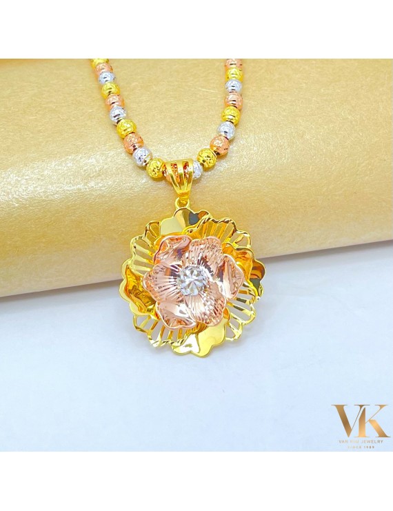 Mề đay xi 3 màu vàng 18k 1KK002444