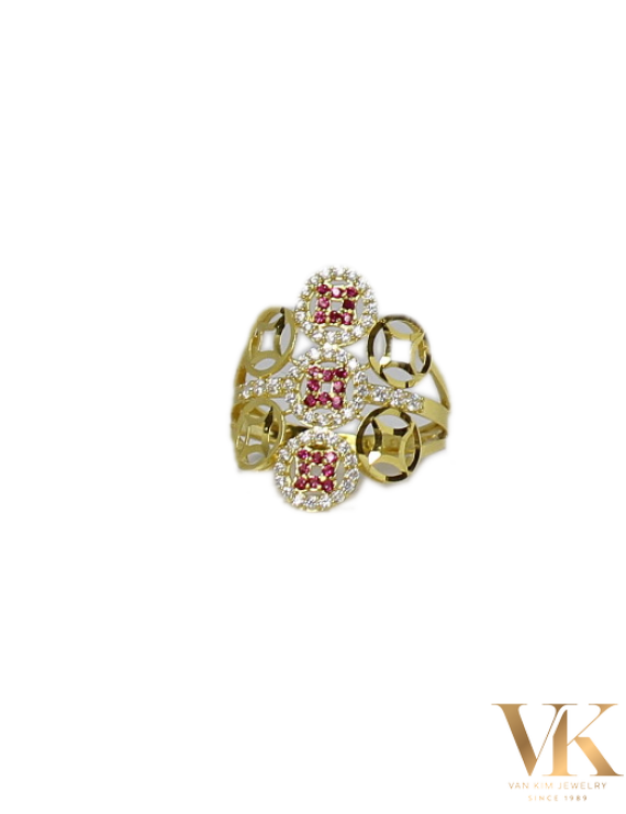 Nhẫn Kim Tiền Đính Đá 10K008496