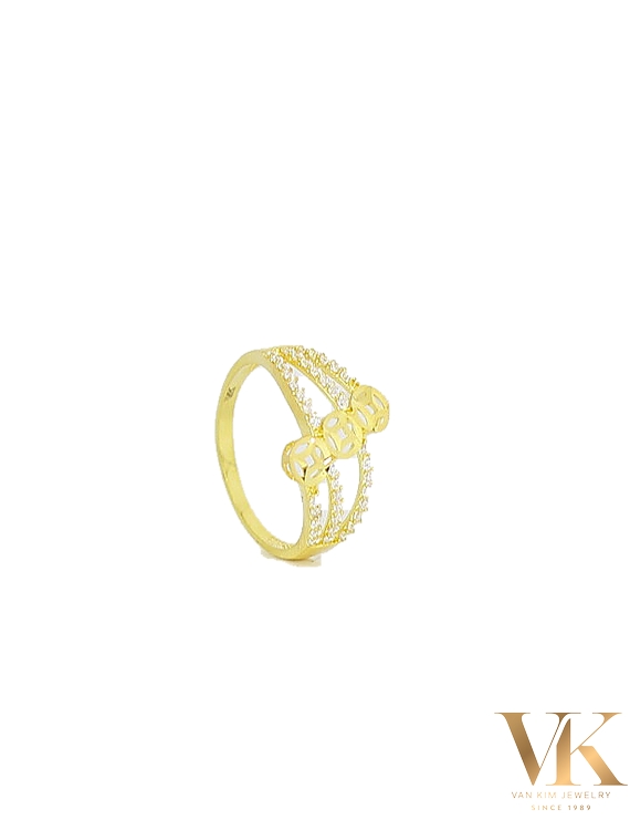 Nhẫn Kim Tiền Bản Lớn Đính Đá 10K008469