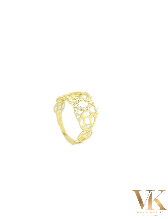 Nhẫn Kim Tiền Chanel Đính Đá 10K007802