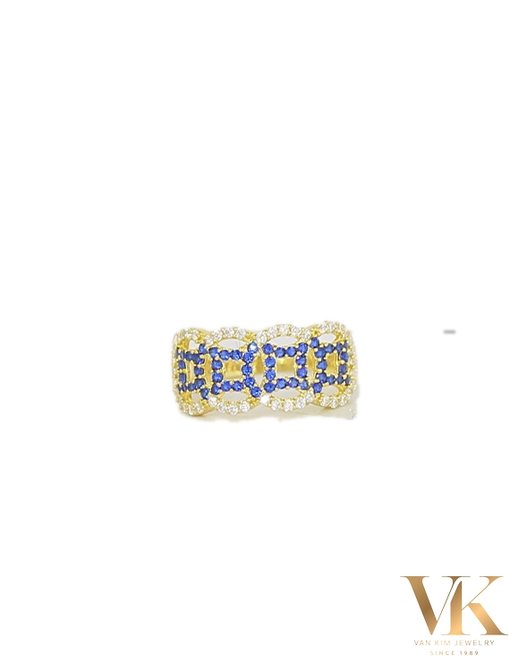 Nhẫn Kim Tiền Đính Đá Màu 10K003917