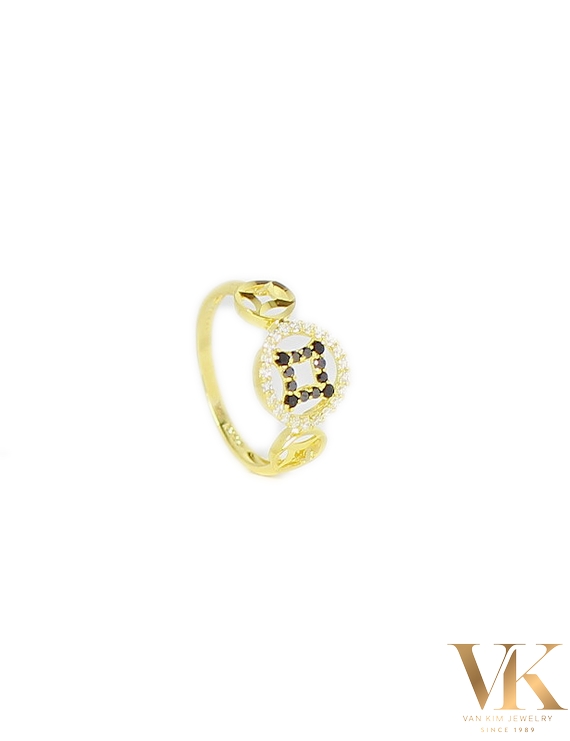 Nhẫn Kim Tiền Đính Đá Màu 10K008455