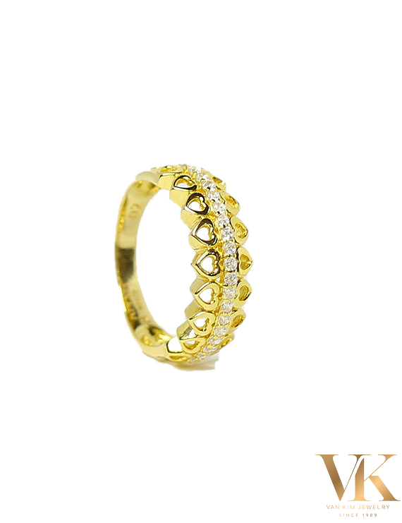 Nhẫn Trái Tim Viền Đá 10K004555