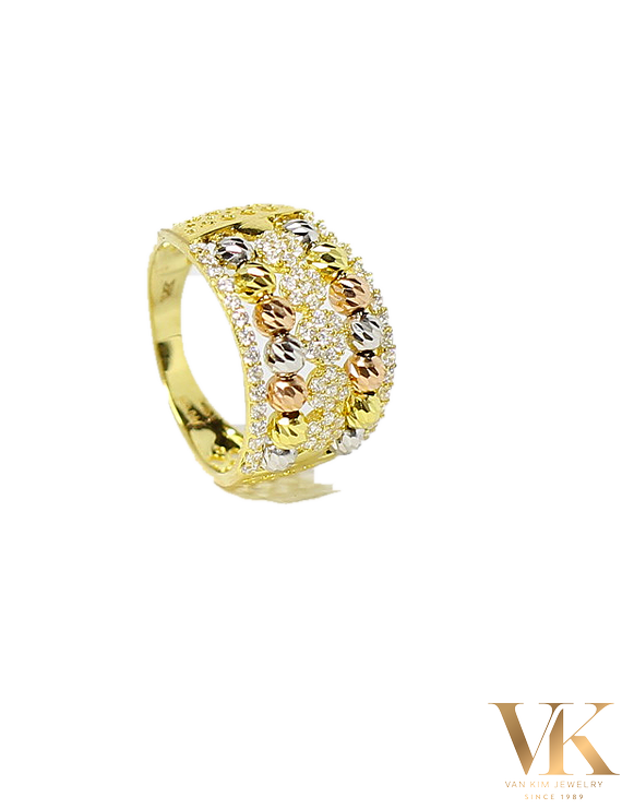 Nhẫn Bi Xi 3 Màu Đính Đá 10K007875
