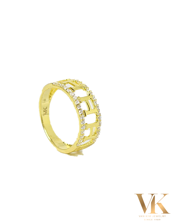 Nhẫn Chữ H Đính Đá 10K006459